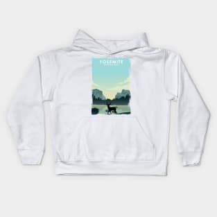 Yosemite National Park California Nature Travel Poster Print Kids Hoodie